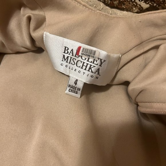 Badgley Mischka Long Gold Sequin Gown - Picture 5 of 7